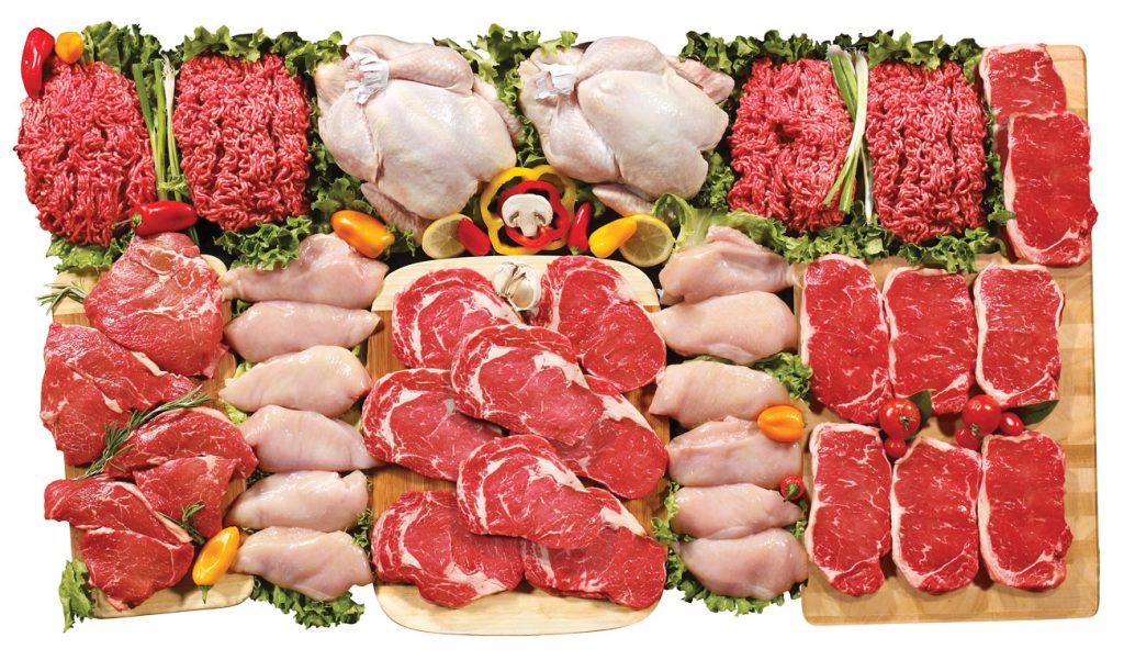 Selection of raw meat and poultry from FreshMeat